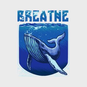 Breathe Deep Blue Whale design